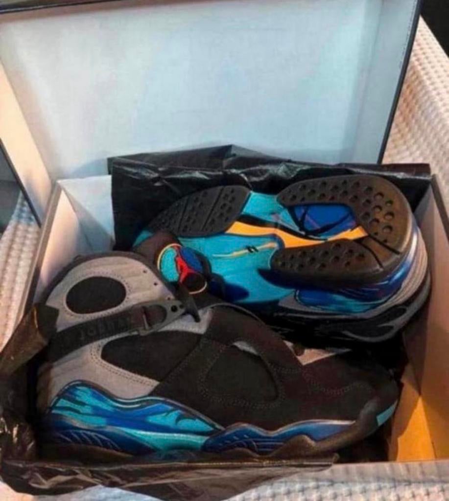 Nike Air Jordan 8 “Aqua” size 42, Kleding | Heren, Schoenen, Nieuw, Sneakers, Zwart, Ophalen
