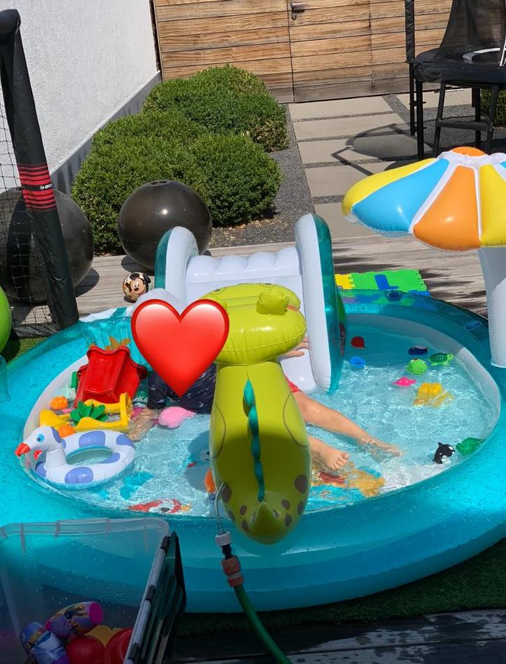 Intex opblaasbaar waterpark Krokodil - L201 x B170 x H84 cm, Tuin en Terras, Zwembaden, Gebruikt, Opblaaszwembad, Rond, Ophalen