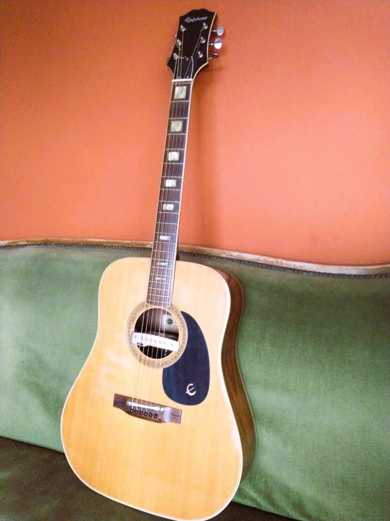 Prachtige vintage Epiphone FT150 +Shadow pickup & Ibanez Tas, Enlèvement, Utilisé, Autres types, Avec valise