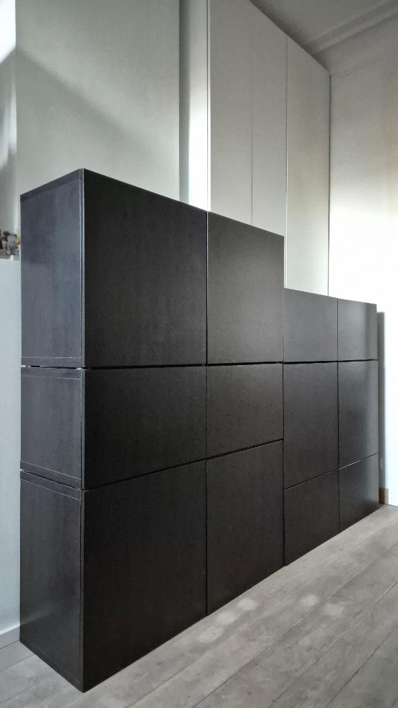 Ikea Besta kast Zwartbruin/Lappviken, Ophalen, Gebruikt, 100 tot 150 cm, Minder dan 100 cm