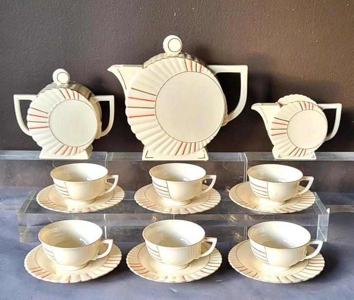 ️ ✔️Art deco servies in perfecte staat, Antiek en Kunst, Antiek | Servies los, Verzenden