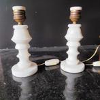 2 Vintage marmer lampjes+ beeldje hondjes op marmer, Ophalen of Verzenden