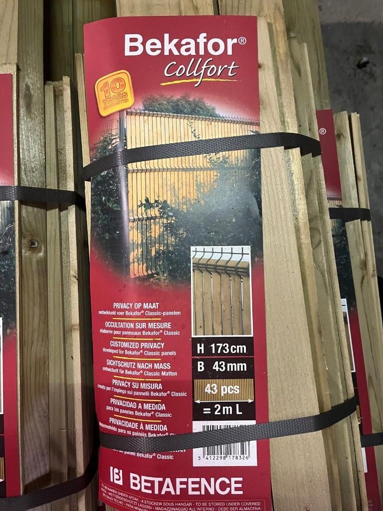 Nergens goedkoper! Bekafor Collfort houten lamellen, Jardin & Terrasse, Enlèvement, Neuf