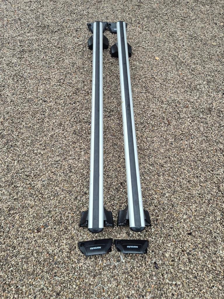 Dakdragers Norauto aluminium aero  vr geïntegreerde dakrails, Auto diversen, Dakdragers, Ophalen of Verzenden