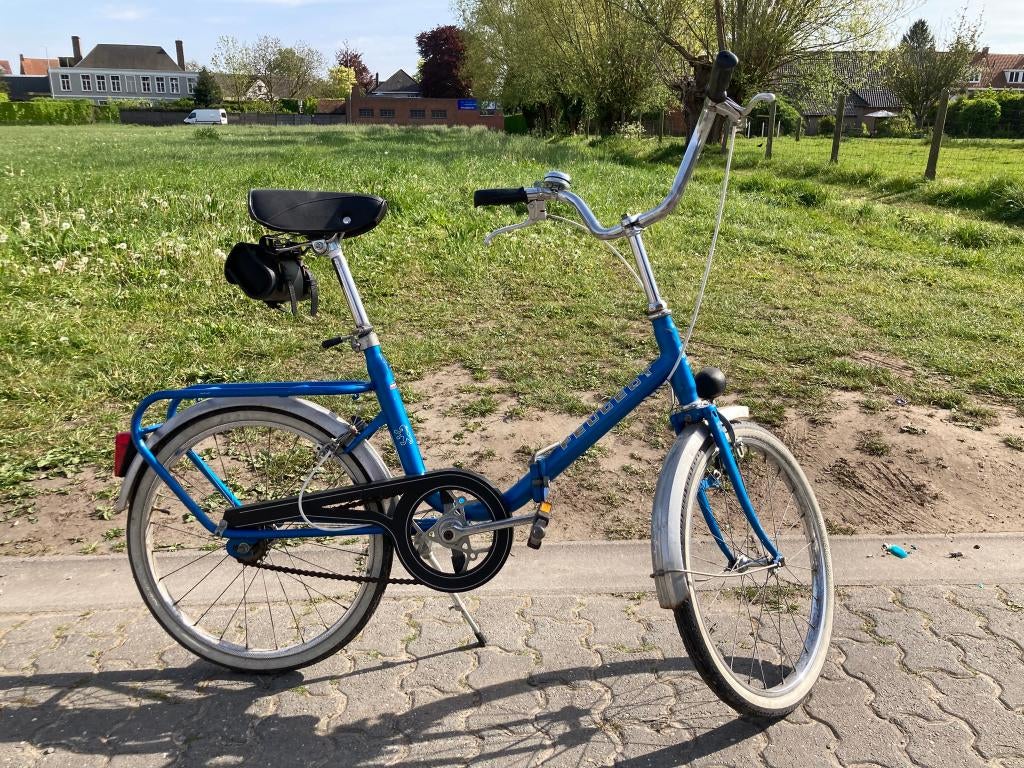Vintage plooifiets Peugeot, Fietsen en Brommers, 20 inch of meer, Gebruikt, Velgrem, Deels opvouwbaar