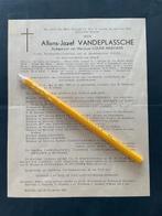 Verzetstrijder14-18/Ter dood veroordeelde DHR VANDEPLASSCHE, Enlèvement ou Envoi, Carte de condoléances