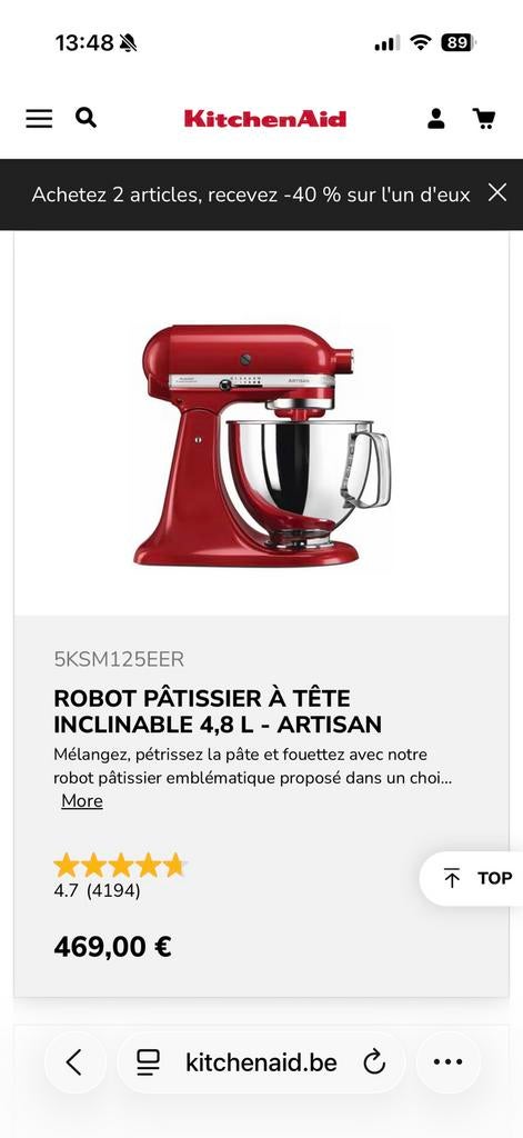 Robot pâtissier, Electroménager, Mélangeurs de cuisine, Enlèvement, Comme neuf
