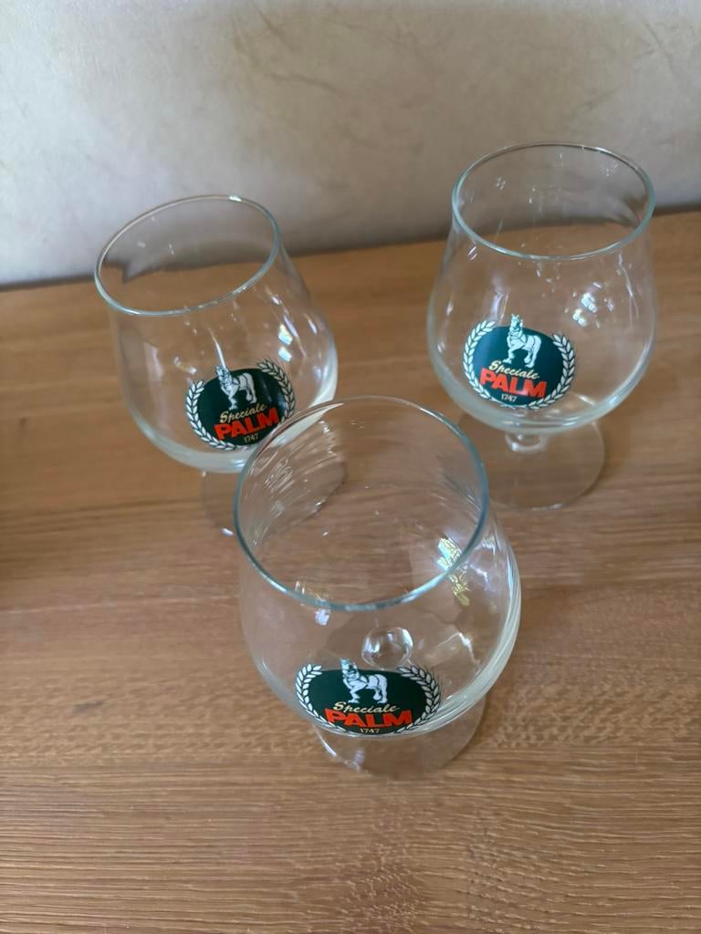3 oude palm glazen, uitstekende staat, Ophalen, Zo goed als nieuw