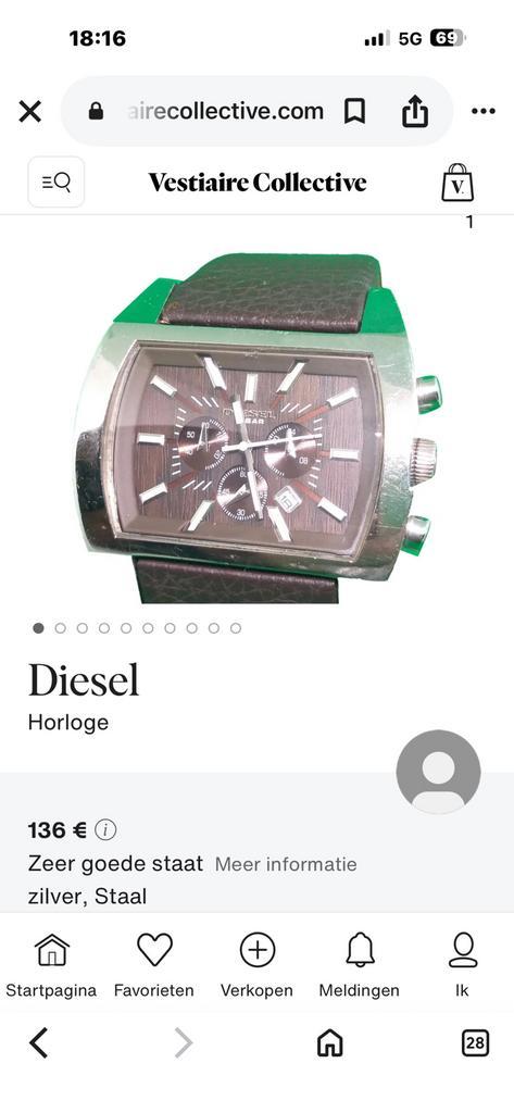 14€, Bijoux, Sacs & Beauté, Montres | Hommes, Utilisé, Acier, Cuir, Enlèvement ou Envoi