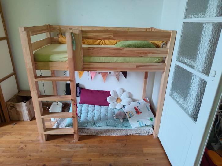 Lit cabane 140 x 70 cm, Enfants & Bébés, Chambre d'enfant | Lits, Comme neuf, 140 à 160 cm, 70 à 85 cm, Matelas, Enlèvement