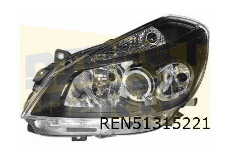 Renault Clio III (2/08-) Koplamp Links (met statische bochtv, -, -, Nieuw, -