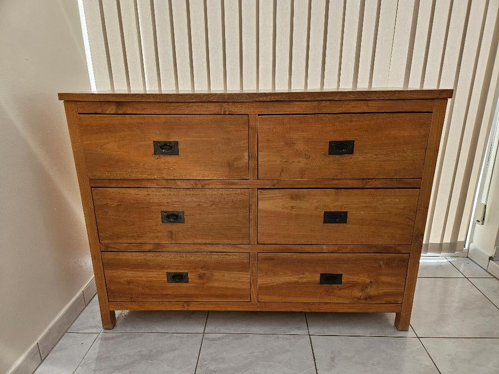 Ladenkast. Teak., Ophalen, Gebruikt, 100 tot 150 cm, 5 laden of meer