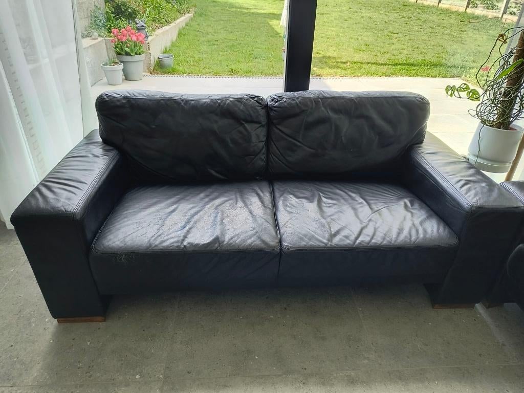 Lederen zetels, Ophalen, Gebruikt, Leer, Rechte bank