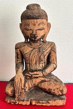 Buddha Sculpté en Bois - Birmanie - 18ème Siècle, Antiquités & Art, Enlèvement ou Envoi