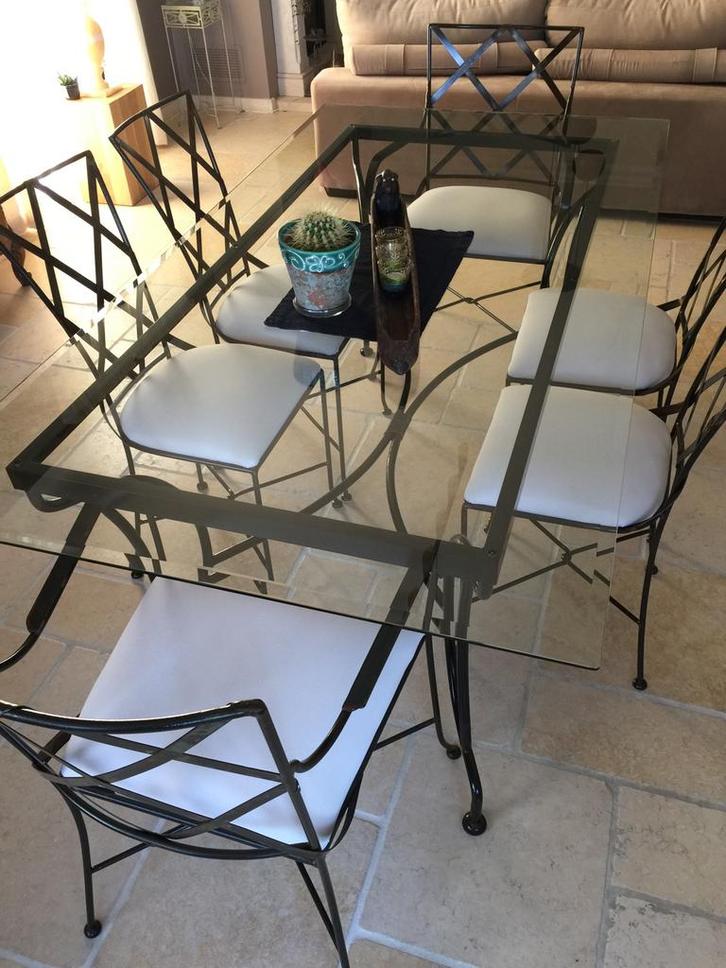 Table en verre et chaises assorties, tout en parfait état, Maison & Meubles, Salles à manger complètes, Comme neuf, Enlèvement