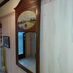 Grote spiegel in houten kader met schilderij, Enlèvement