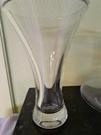 vaas  in dik glas hoogte 25 diameter 16, Gebruikt, Overige kleuren, Ophalen of Verzenden, Glas