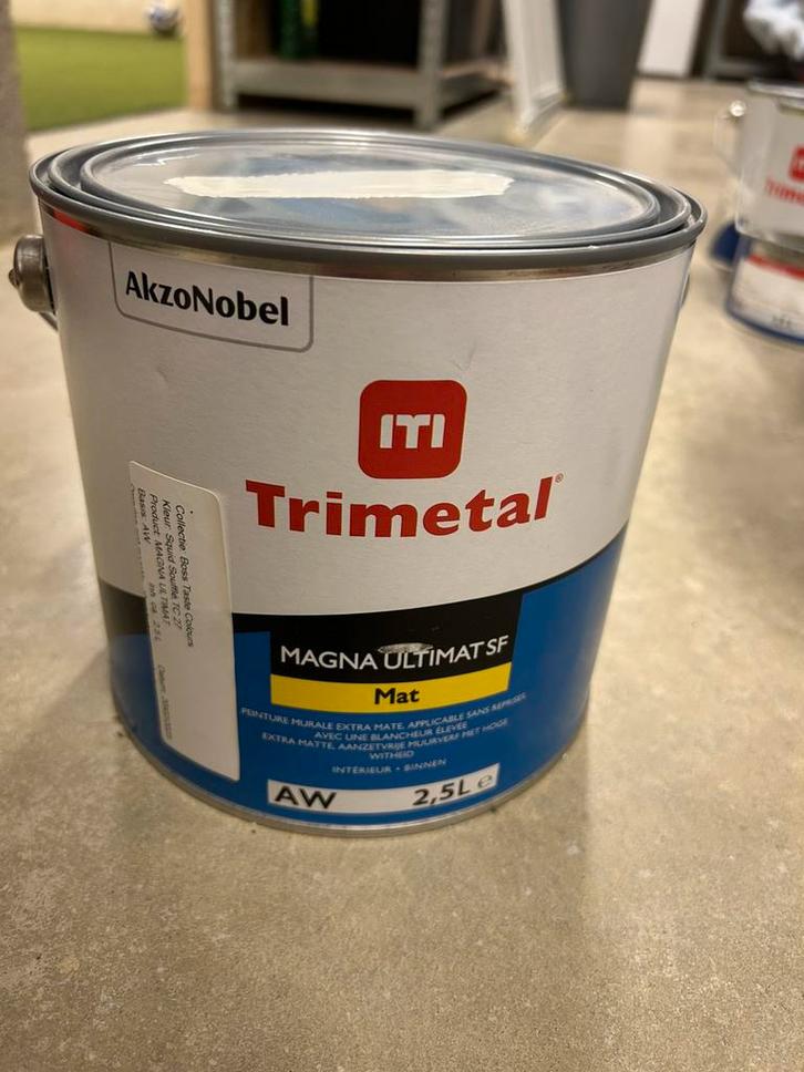 trimetal verf 10L, 2,5L, …., Bricolage & Construction, Peinture, Vernis & Laque, Comme neuf, Peinture, Enlèvement