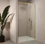 Douche schuifdeur Saniclear geborsteld messing 100cm, Huis en Inrichting, Ophalen, Nieuw