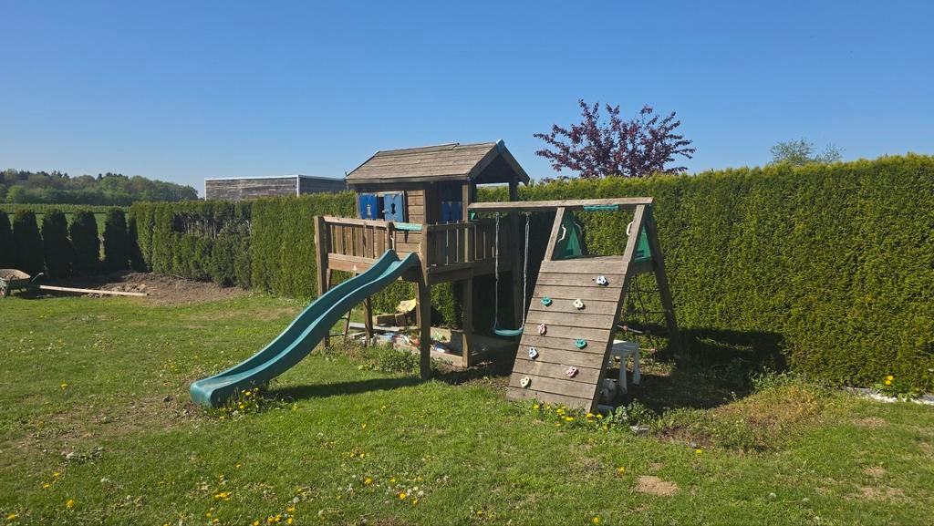 Speelhuis met glijbaan, schommel en klimrek, Kinderen en Baby's, Ophalen of Verzenden, Schommel