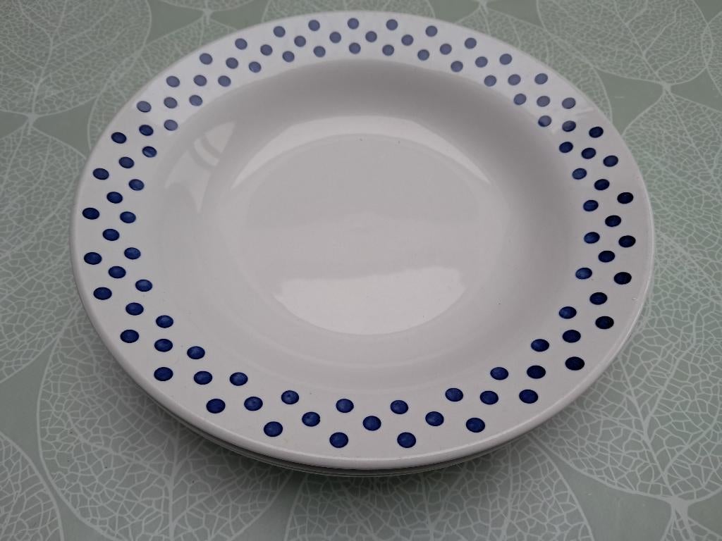 GRATIS: polkadot diepe borden, Nieuw, Ophalen of Verzenden, Bord(en), Overige stijlen