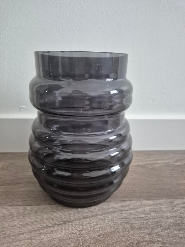 Vase/lampe à vent en verre gris foncé, Enlèvement ou Envoi