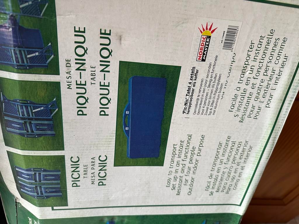 Table de pic nic chaise et tabouret Neuf pliable, Enlèvement, Neuf