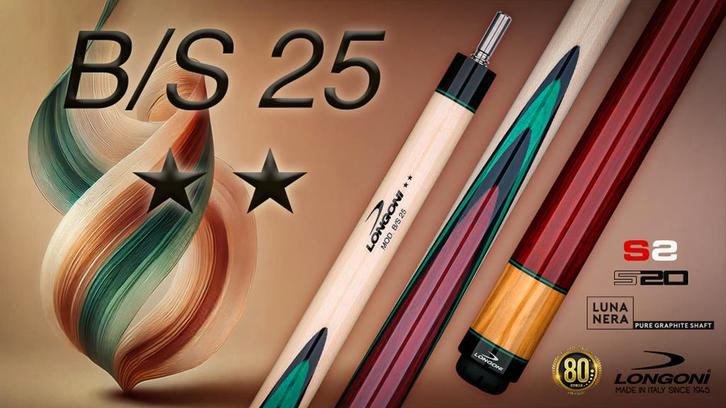 AKTIEPRIJS: Longoni B/S-25 libre-keu VP2 + 1xS2 OP VOORRAAD!, Sport en Fitness, Biljarten en Poolen, Nieuw, Keu of Ballen, Ophalen of Verzenden