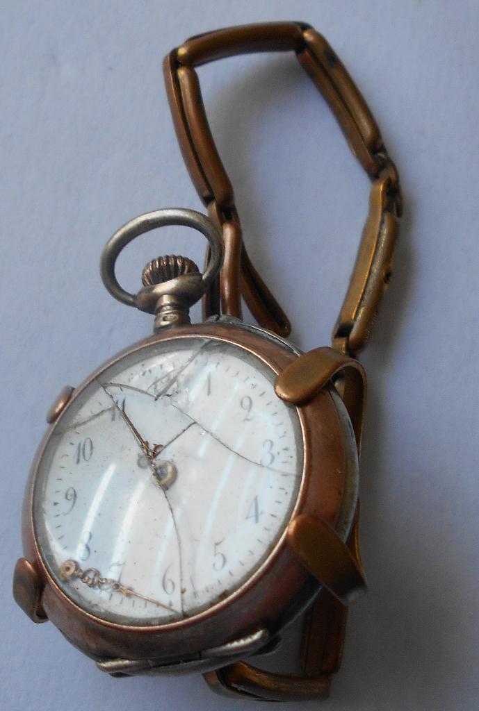 Ancien bracelet de montre à gousset plaqué or et sa montre ., Enlèvement ou Envoi, Argent, Montre de poche, Avec bracelet