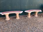 ( koopje ) 2 stenen zitbanken halve maan ., Ophalen