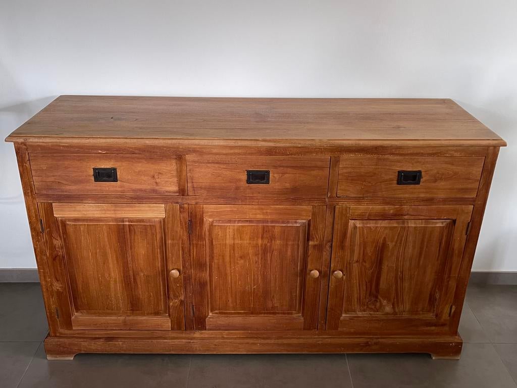 Houten dressoir met deuren en lades, Ophalen, Zo goed als nieuw, Met deur(en)
