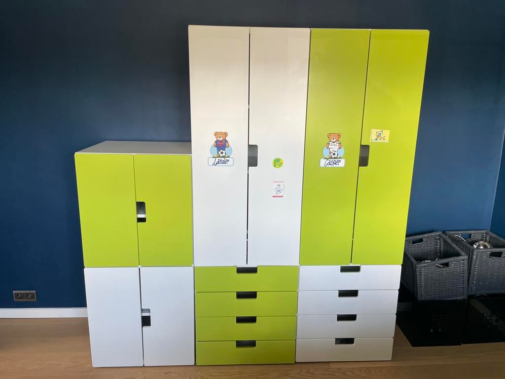 Kasten STUVA in groen en wit, Ophalen, Gebruikt, 50 tot 70 cm, 105 cm of meer