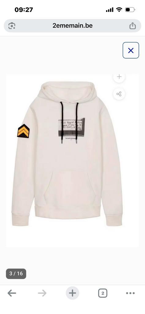 Nieuw sweatshirt met capuchon, Kleding | Heren, Truien en Vesten, Nieuw, Maat 52/54 (L), Wit, Ophalen of Verzenden