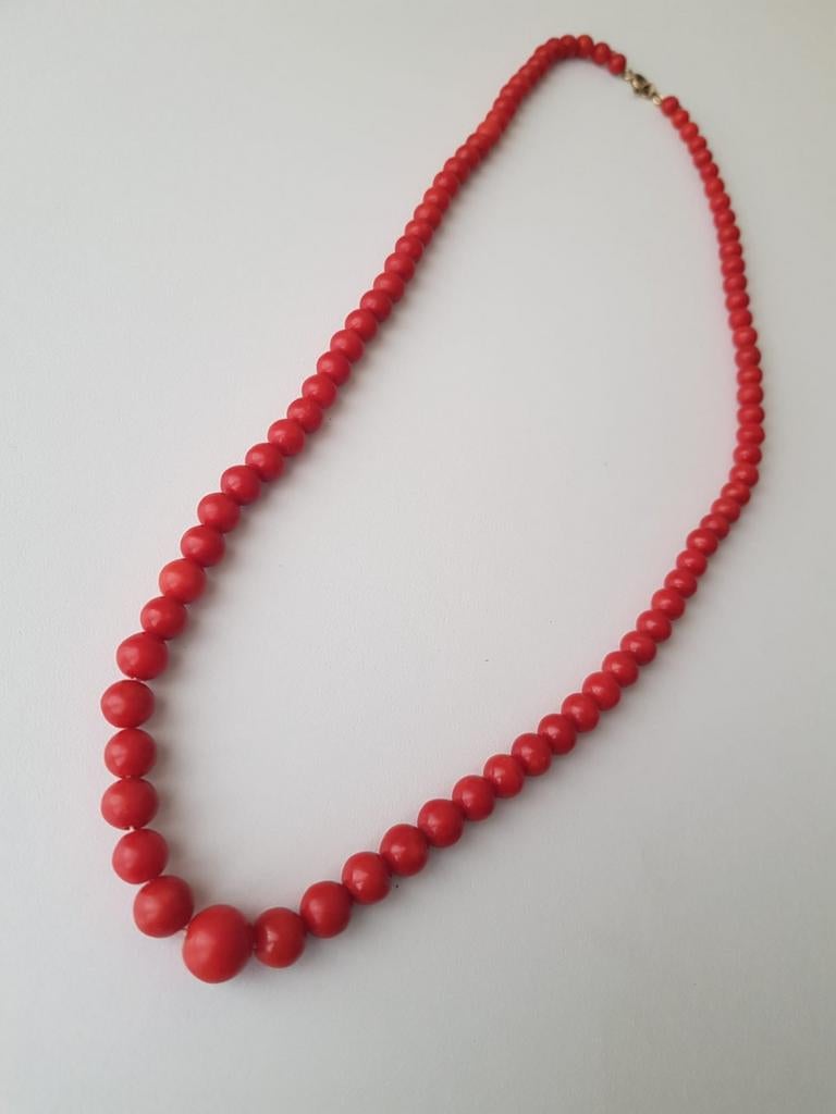 Antieke Ketting Koraal, Handtassen en Accessoires, Ophalen of Verzenden, Ketting