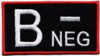 Bloedgroep B- Negatief stoffen opstrijk patch embleem, Verzenden, Nieuw