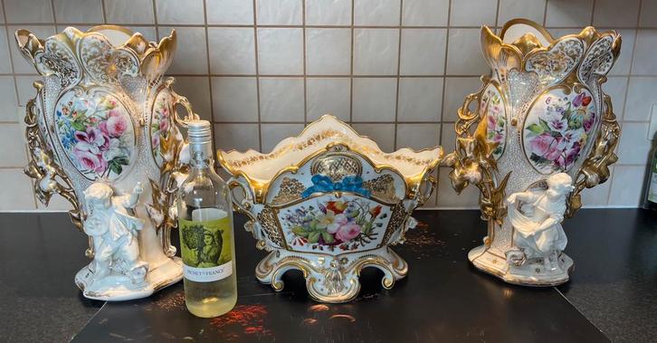 XL Vieux Paris schouwgarnituur, 2de helft 19de eeuw, Antiquités & Art, Antiquités | Porcelaine, Enlèvement