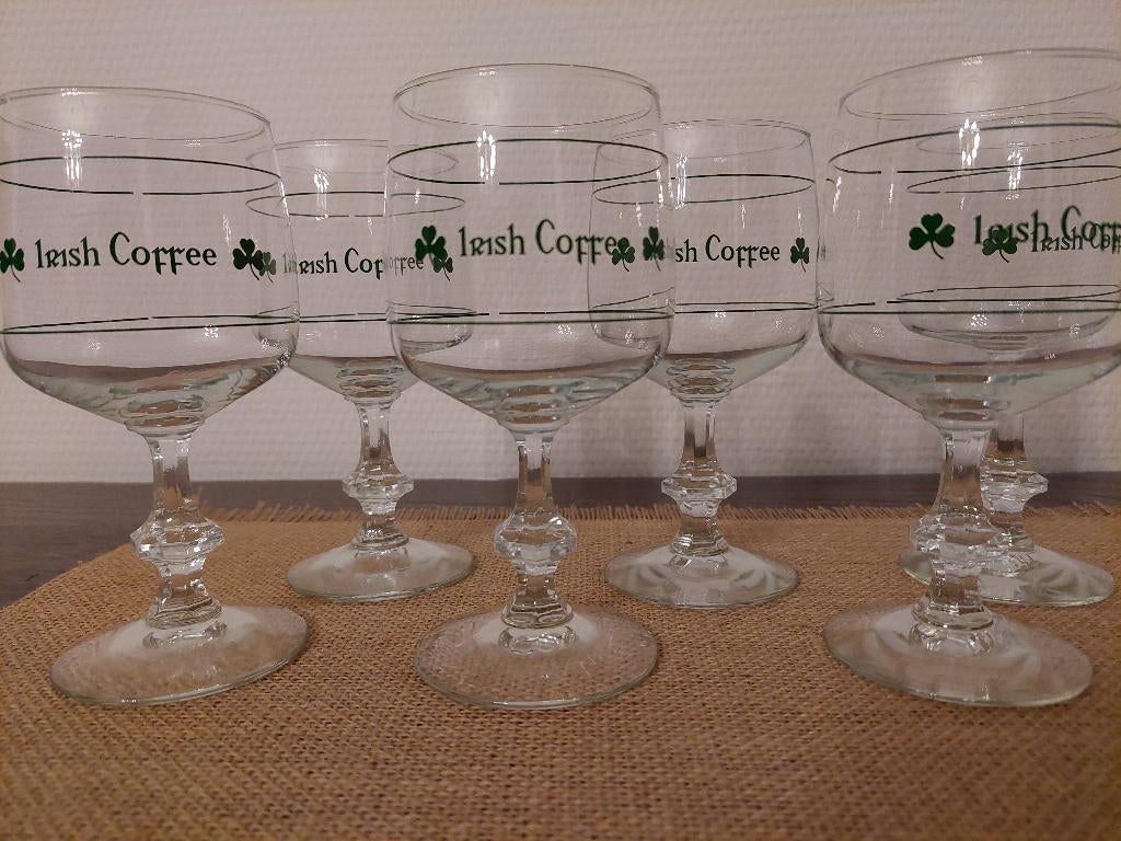 Verres à café irlandais originaux - 6 pièces - vintage, Enlèvement ou Envoi, Neuf, Autres types