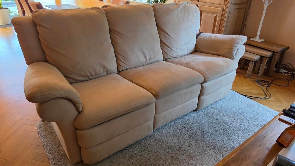 Beige 3-zit met relax functie, Enlèvement