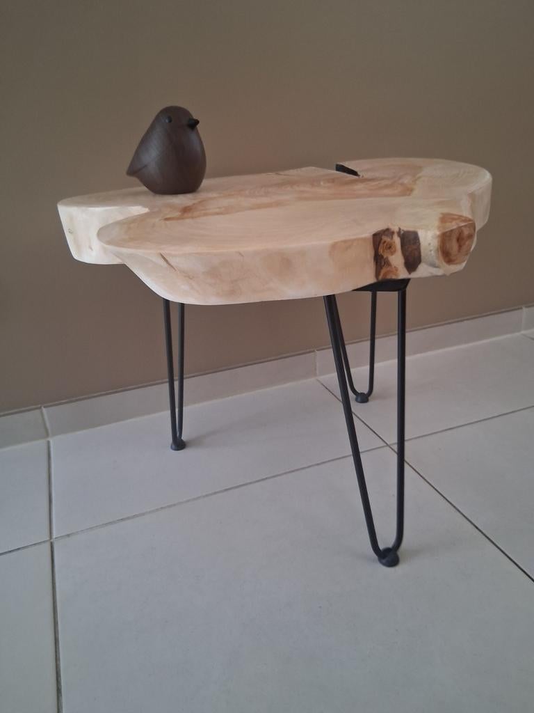 Bijzettafeltje populieren hout, Ophalen