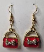 Oorbellen „rode tas”, Handtassen en Accessoires, Oorbellen, Hangers, Verzenden, Nieuw, Rood