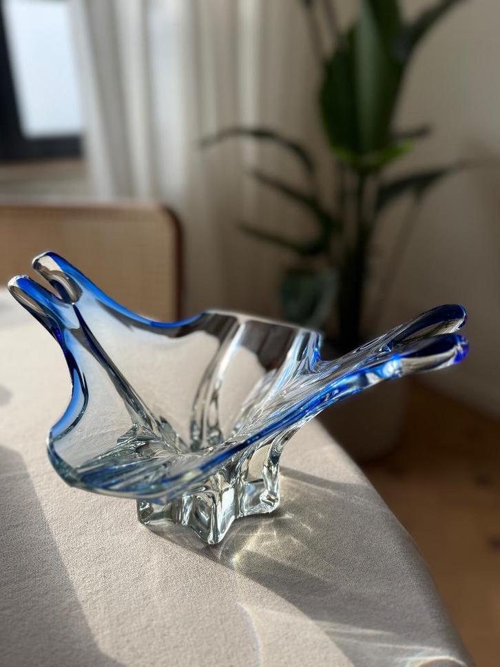 Vintage Murano stijl glazen schaal – blauw/helder, Maison & Meubles, Accessoires pour la Maison | Plataux & Paniers, Utilisé, Balance