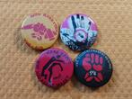 Vier buttons jaren ’90 protestbetogingen. Prijs/set., Enlèvement ou Envoi