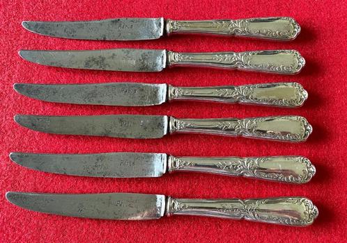 6 zilveren messen uit de 19e eeuw, gestempeld PARIS, Antiek en Kunst, Antiek | Zilver en Goud, Zilver, Ophalen of Verzenden