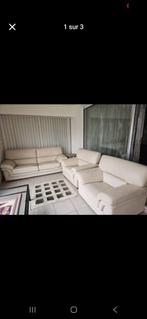 3+1+1 leren lounge, Huis en Inrichting, Ophalen, Gebruikt, Rechte bank, Leer