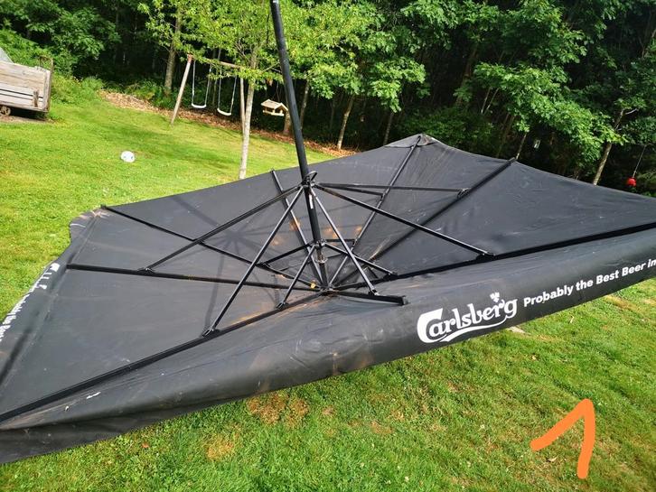 3 Grand Parasols de café, Tuin en Terras, Parasols, Gebruikt, Stokparasol, 3 tot 4 meter, Ophalen