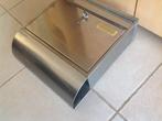 Inox brievenbus met krantenvak + 2 sleutels, Tuin en Terras, Brievenbussen, Ophalen of Verzenden, Zo goed als nieuw, Inox, Brievenbusklep