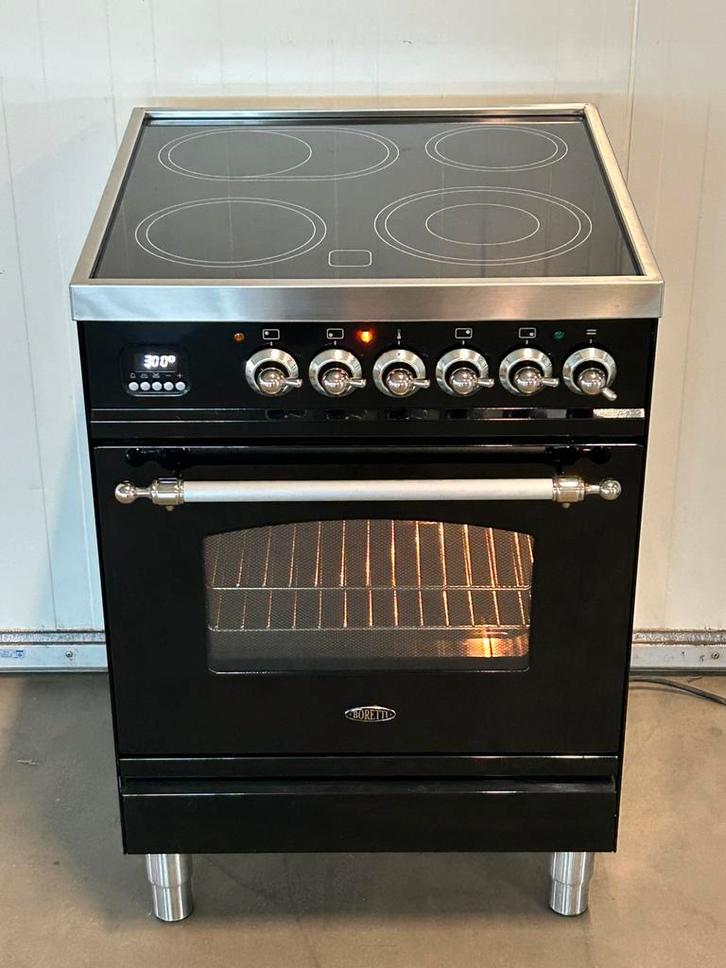 Boretti kermisch 4 zones, Elektronische apparatuur, Fornuizen, Zo goed als nieuw, Keramisch, 4 kookzones, 85 tot 90 cm, 60 cm of meer