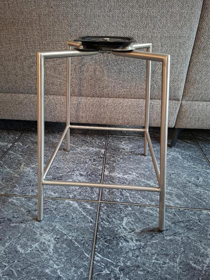 6 inox draaibare barkrukonderstellen, Maison & Meubles, Tabourets de bar, Comme neuf, 60 à 90 cm, Métal, 5 tabourets ou plus, Pivotant