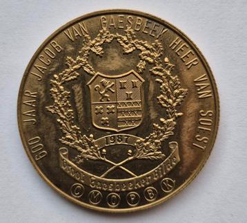 médaille 1987 600 ans de Jacob van Gaesbeek Heer van Soest, Enlèvement ou Envoi, Bronze