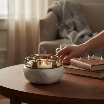 Art Deco theelichthouder van glas en messing – ca. 1930–1940 beschikbaar voor biedingen